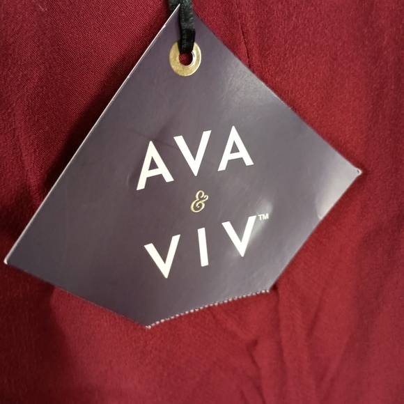 NWT AVA VIV MIDI SKIRT IN BURGUNDY SIZE 2X - Picture 6 of 6